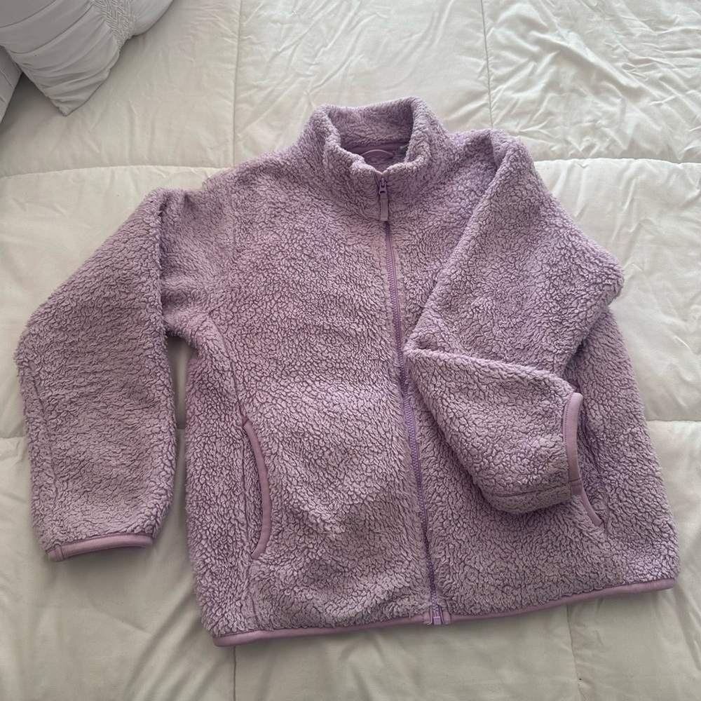 Uniqlo Purple Puffer Jacket with High Collar and Relaxed Fit